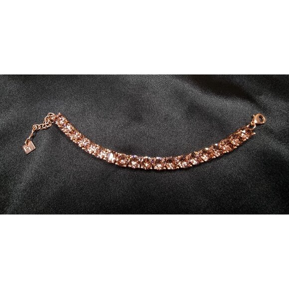 Park Lane Limited Edition Rose Gold Tennis Bracelet With Sparkling Rose Champagn - Picture 5 of 7